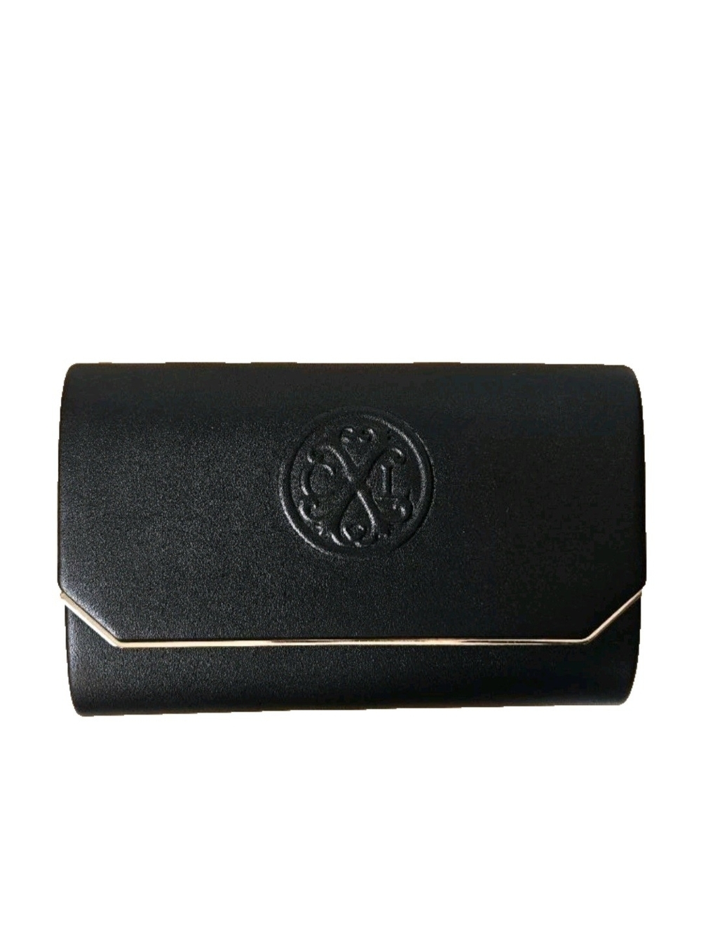 NWT Christian Lacroix Black Madison Smooth Clutch with Chain CXLH24990 MSRP $78